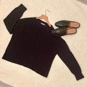 Everlane Crew Neck 100% Cotton Black Sweater Sz M